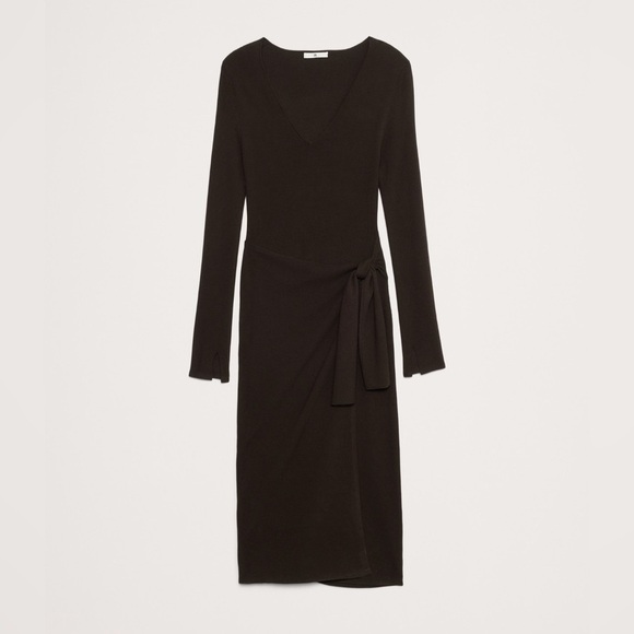 NWT! Banana Republic Chocolate Ganache Brown
Sculpted Tie-Front Midi Dress🧺 - Picture 4 of 11